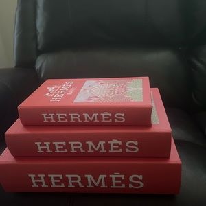 Brand New 3 Set decoration book in orange color for your home or office.